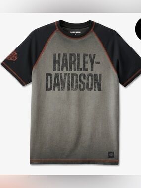 Harley Davidson MEN'S IRON BAR RAGLAN TEE Sz XL